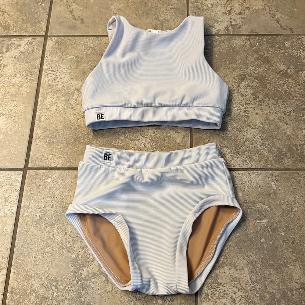 Simply Be BErefined Set Crop Top & Booty Briefs White YL